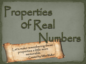 Properties of Real Numbers (ppt)