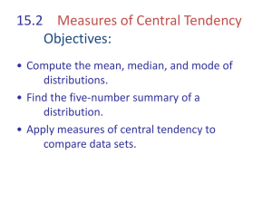 15.2 Measures of Central Tendency