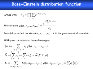 Bose-Einstein distribution function