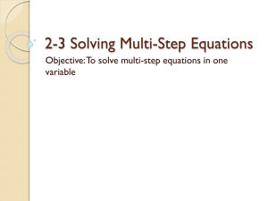 2-3 Solving Multistep Equations