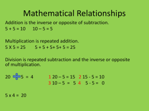 Mathematical Relationships