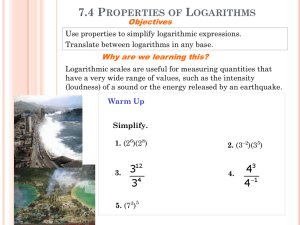 7.4 Properties of Logarithms - ASB Bangna