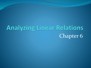 Analyzing Linear Relations Chapter 6