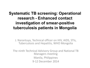 Systematic TB screening: Operational research