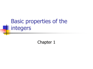 Chap1Basic properties of the integers