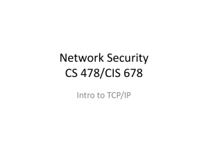 Network Security CS 478/CIS 678