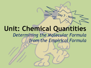 Unit: Chemical Quantities Determining the Molecular Formula from