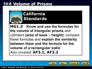 10.8 Volume of Prisms