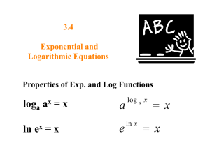 3.4 Exponential and Logarithmic Equations