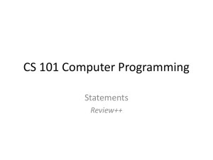 CS 101 Computer Programming
