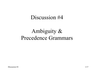 Ambiguity & Precedence Grammars
