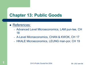 Chapter 13: Public Goods