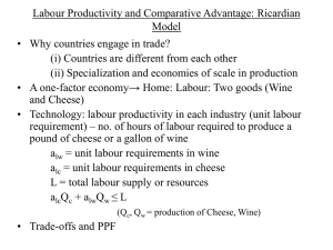 Labour Productivity and Comparative Advantage: The Ricardian
