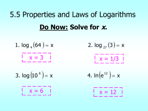 5.5 Properties and Laws of Logarithms