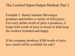 The Leontief Input-Output Method, Part 1