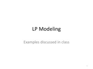 LP Modeling examples