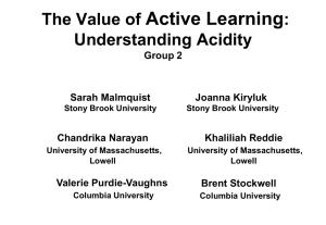 the value of active learning: understanding acidity, northeast 2014