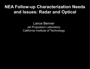 Follow up Characterization Needs and Issues (RADAR