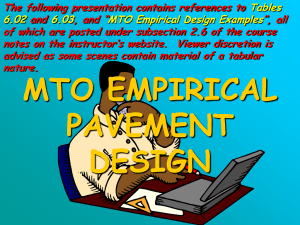 MTO EMPIRICAL PAVEMENT DESIGN