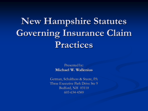 New Hampshire Statutes Governing Insurance Claim Practices