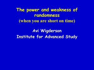 The Power of randomness - Isaac Newton Institute for Mathematical
