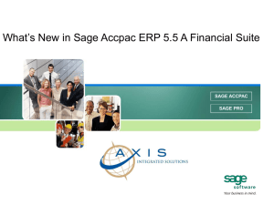 Whats New in Sage 300 ERP (Accpac)