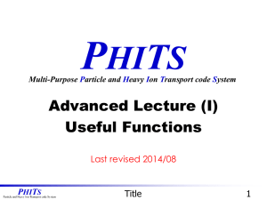 Advanced Lecture (I): Useful Functions