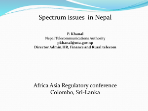 Spectrum Issues in Nepal - Telecommunications Regulatory