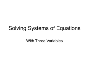Solving Systems in 3 Variables