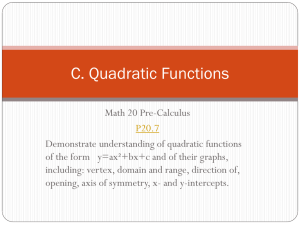 Unit C - Different Forms and Quadratics