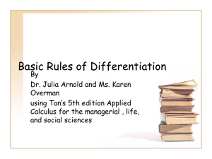 3.1 Basic Rules of Differentiation