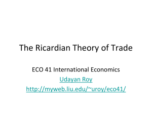 The Ricardian Theory of Trade