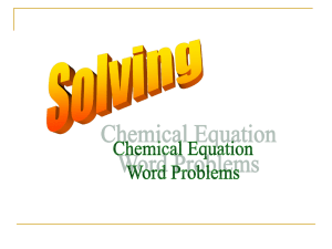 Solving Chemical Equation Word Problems