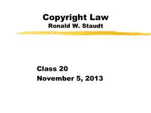 Copyright Law Ronald W. Staudt