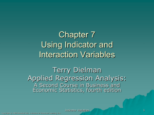 13.3 Indicator Variables