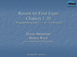 Final exam review - Bjarne Stroustrup`s Homepage