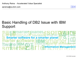 Basic Handling of DB2 Issues with IBM