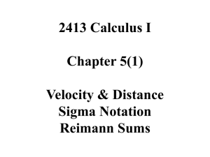 2413 Calculus I Chapter 5(1)