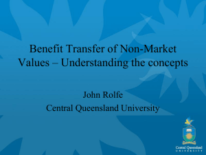 Benefit Transfer of Non-Market Values