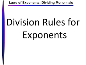 Division Rules of Exponents PowerPoint
