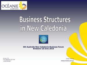 Structuring Your Business in New Caledonia