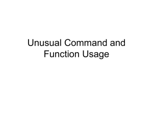 Unusual Functions and Commands