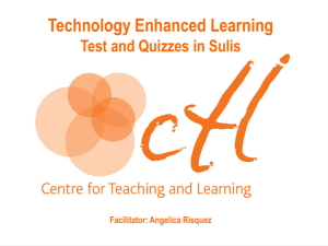 Test and quizzes_quick guide - Sulis