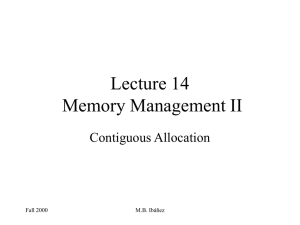 Lecture 14 Memory Management II