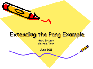 Powerpoint slides for adding to the Pong Game