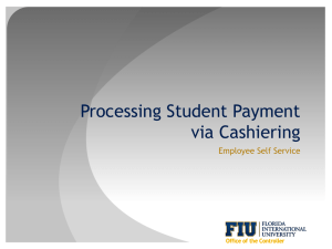 Process Student Payment PPT - Office of Finance & Administration