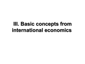 VIII Basic concepts from international economics