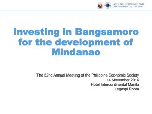 Development Opportunities of Mindanao Regions