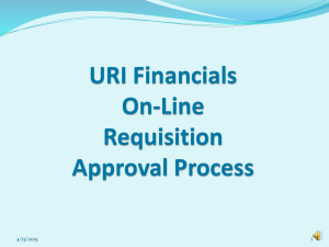 URI Financials On-Line Requisition Approval Process