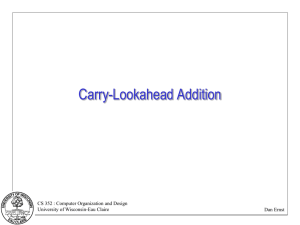 Carry-Lookahead Addition - University of Wisconsin